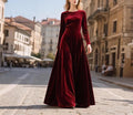 Gia Burgundy Velvet Maxi Dress — Occasions by Paulette