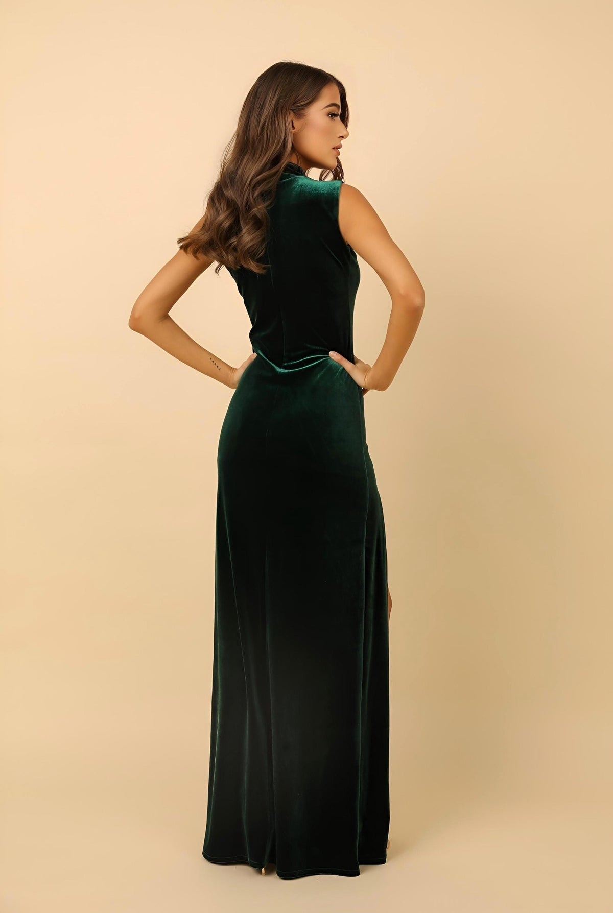 Juno Black Velvet Maxi Dress — view 2