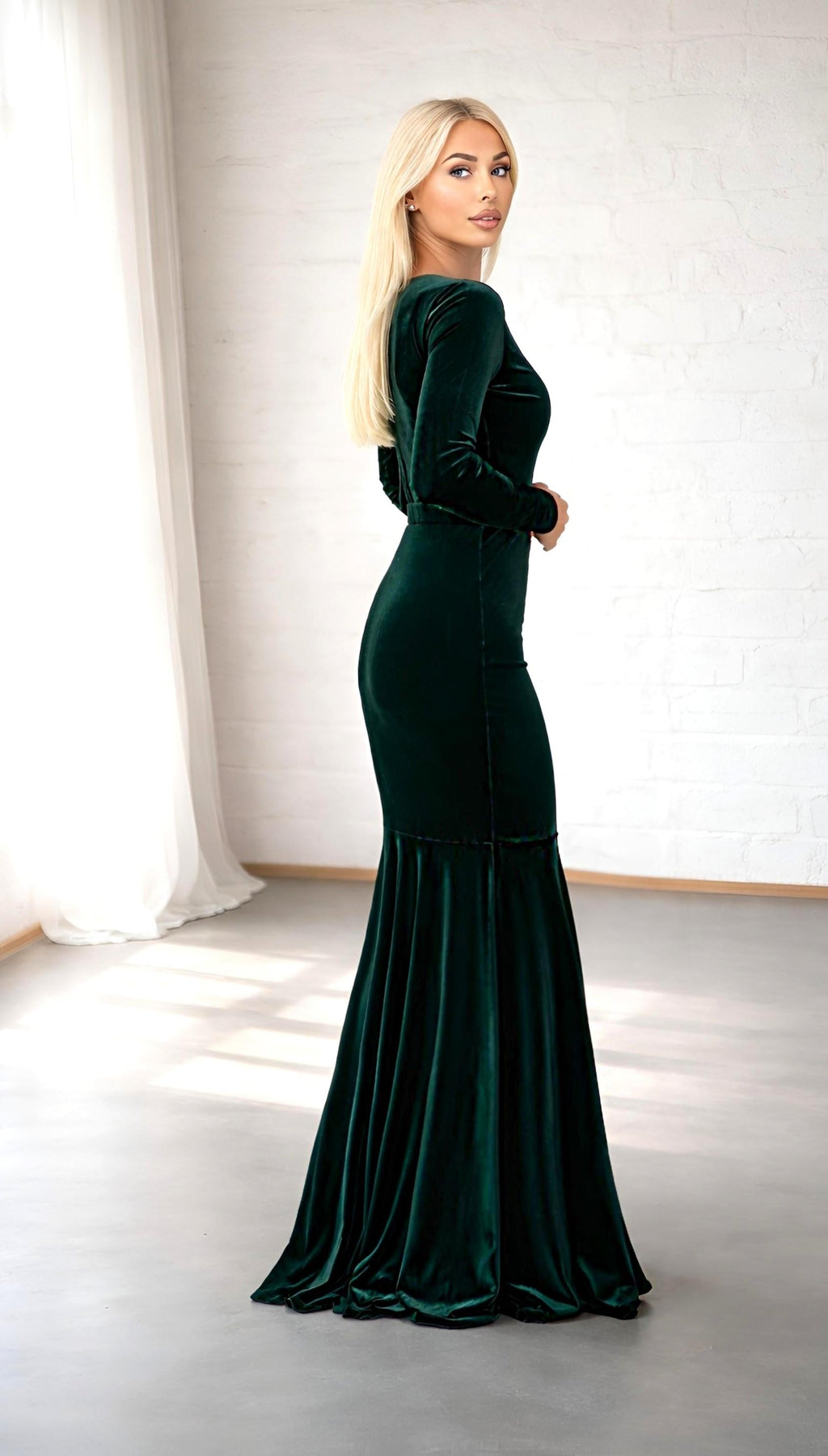 Daisy Black Velvet Maxi Dress — view 4