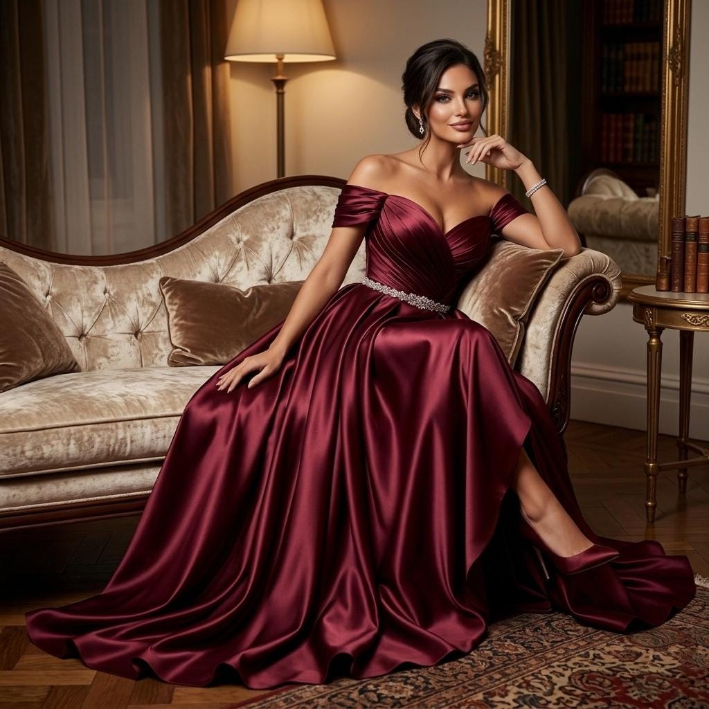 Coco Burgundy Satin Maxi Dress — view 4