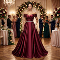 Coco Burgundy Satin Maxi Dress — Occasions by Paulette