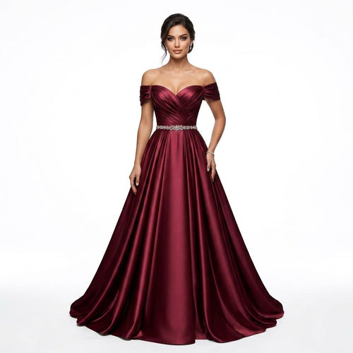Coco Burgundy Satin Maxi Dress — Occasions by Paulette