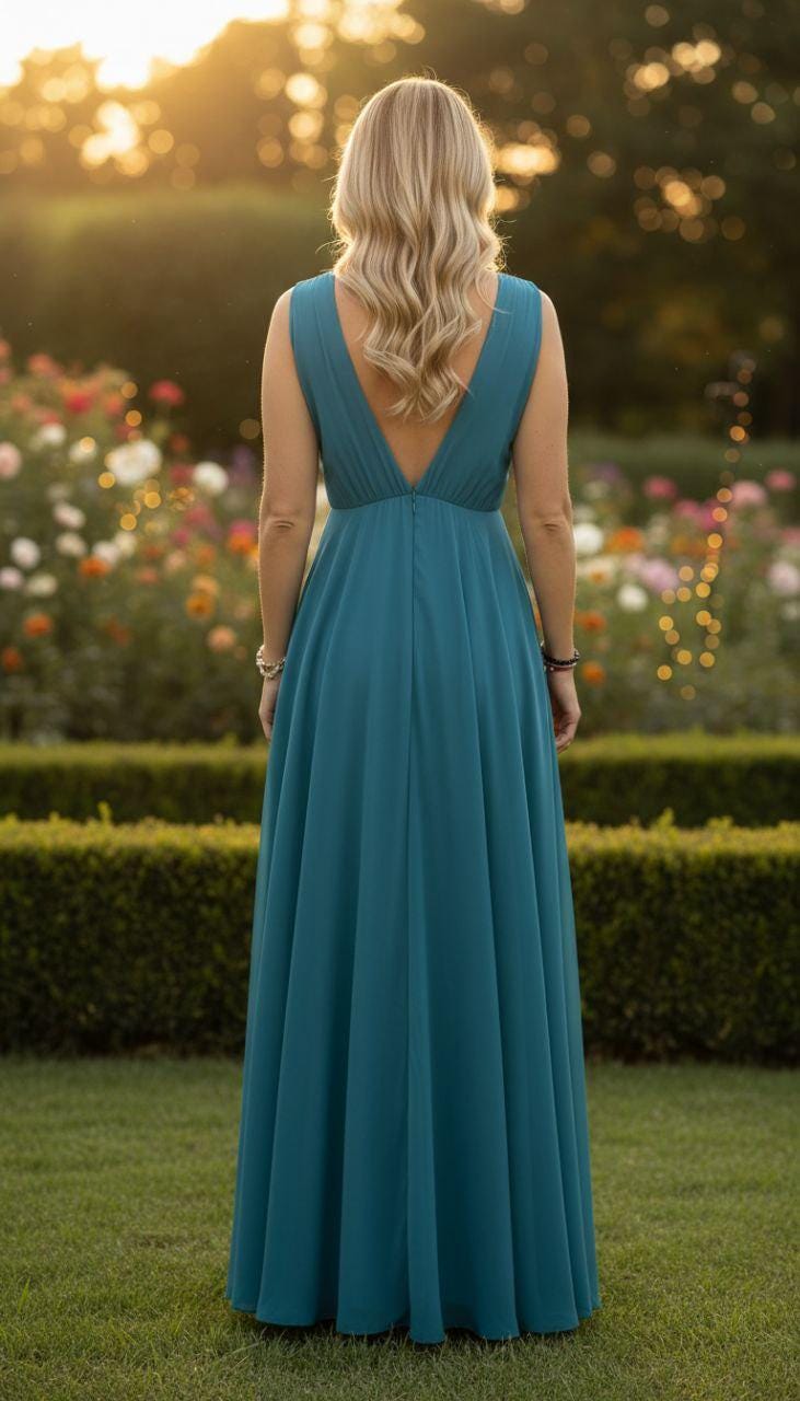 Rosa Teal Maxi Dress — view 5