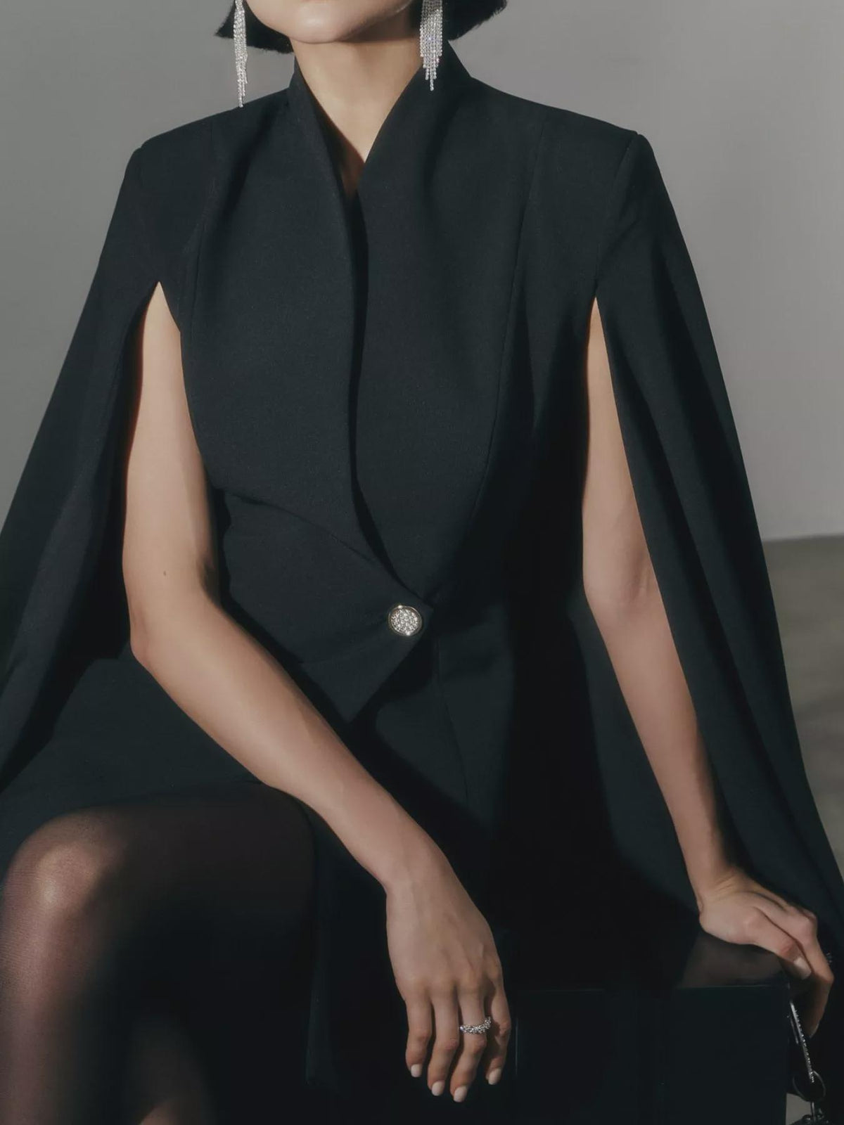 Amara Black Mini Dress — view 3