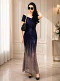 Hattie Navy Sequin Maxi Dress — Occasions by Paulette