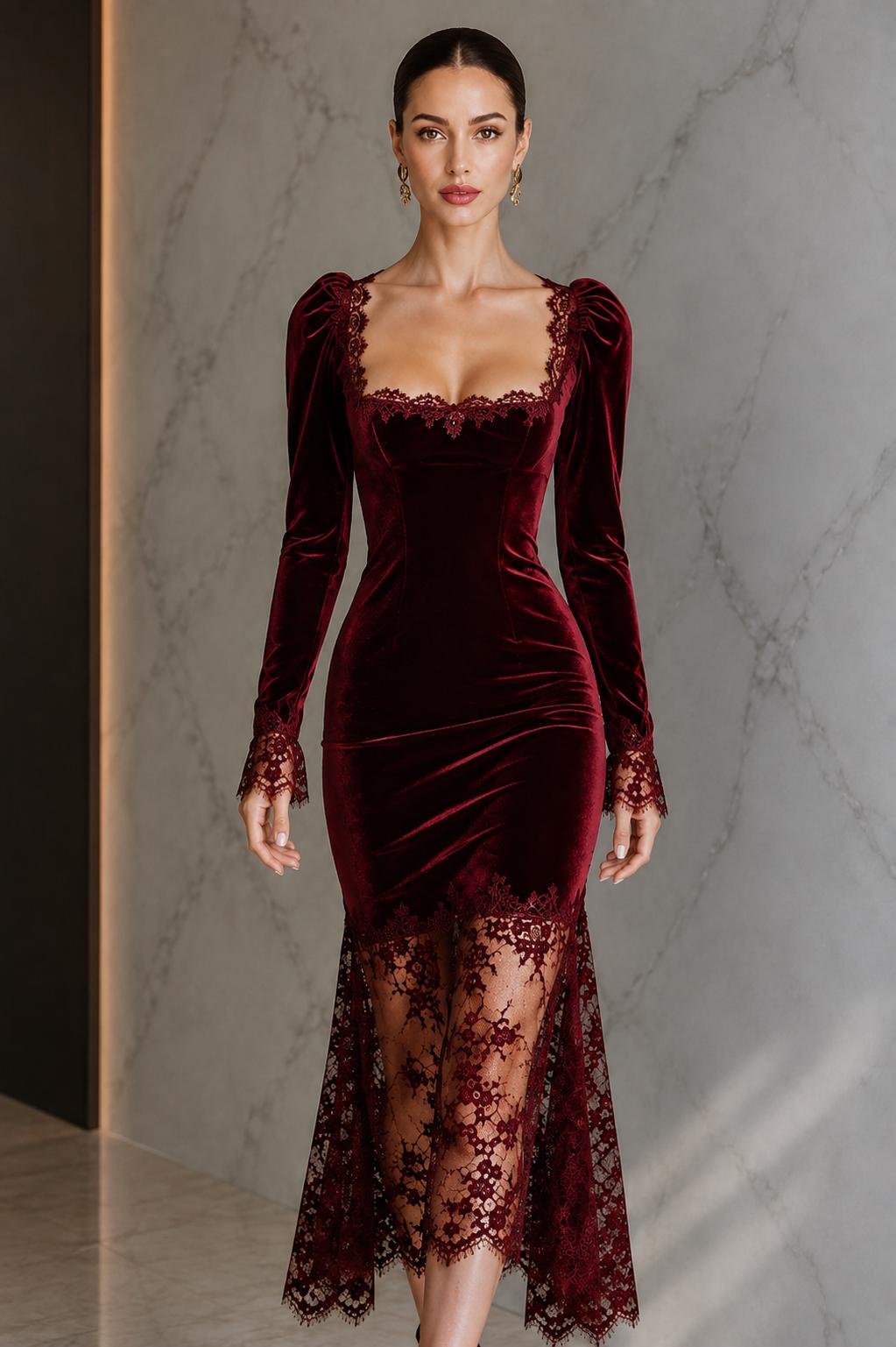 Vida Burgundy Velvet Maxi Dress — Occasions by Paulette