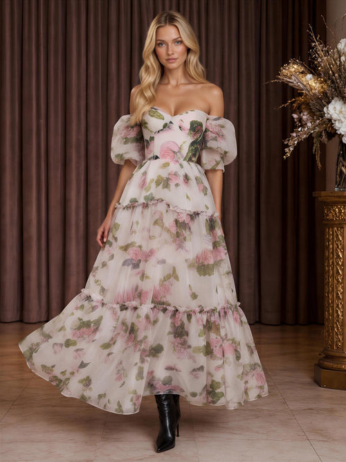 Dahlia Multicolor Organza Maxi Dress — Occasions by Paulette