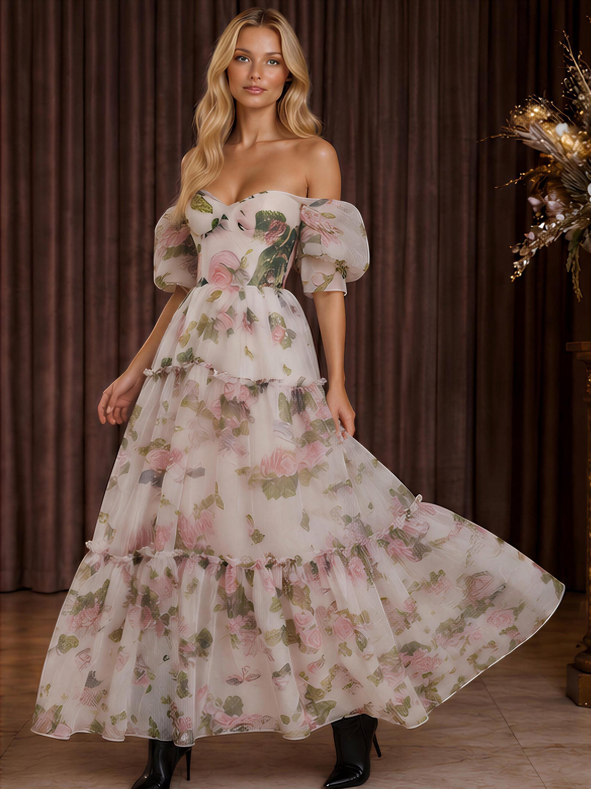 Dahlia Multicolor Organza Maxi Dress — view 2