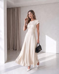 Lotte Red Satin Maxi Dress — Occasions by Paulette
