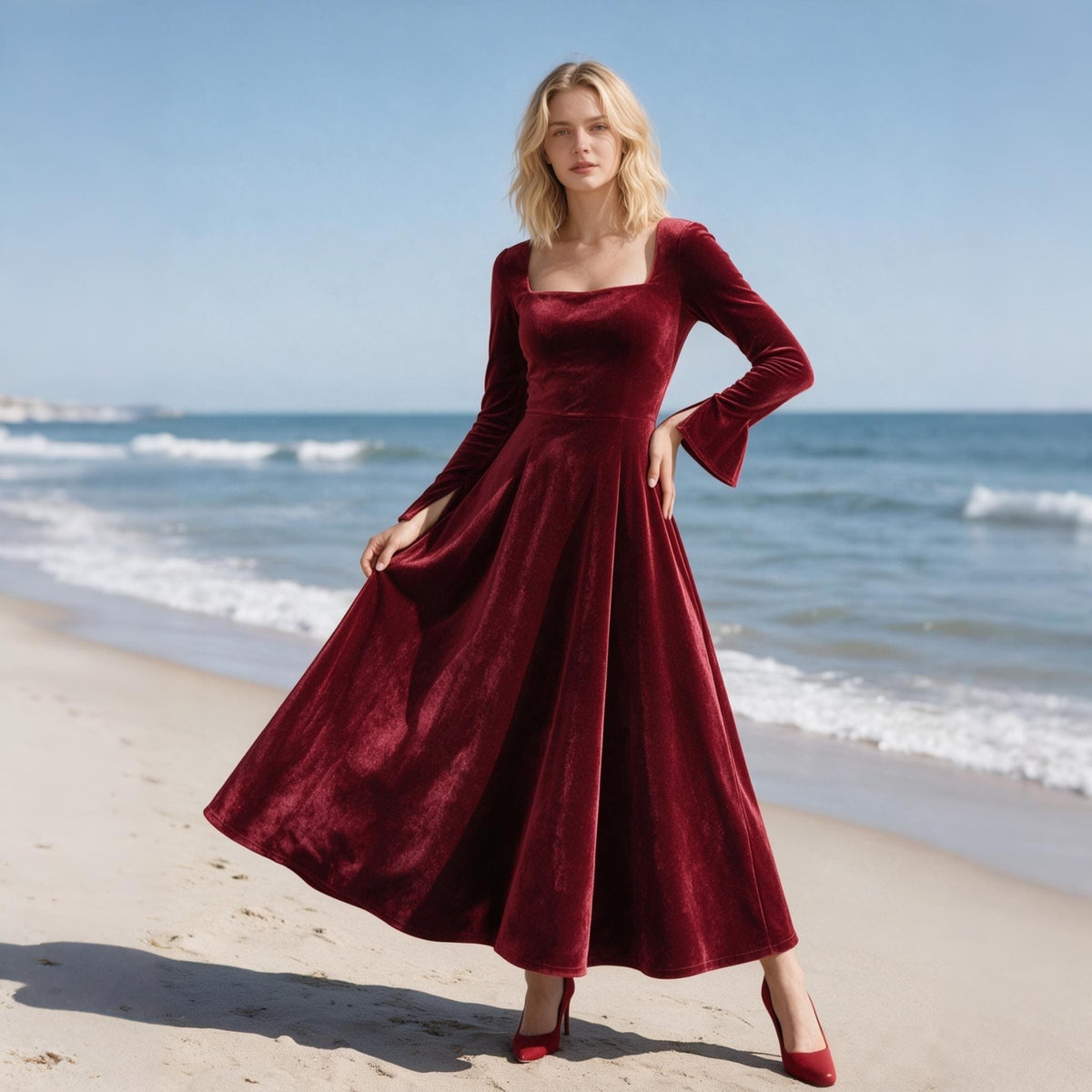 Belle Burgundy Velvet Maxi Dress — Occasions by Paulette